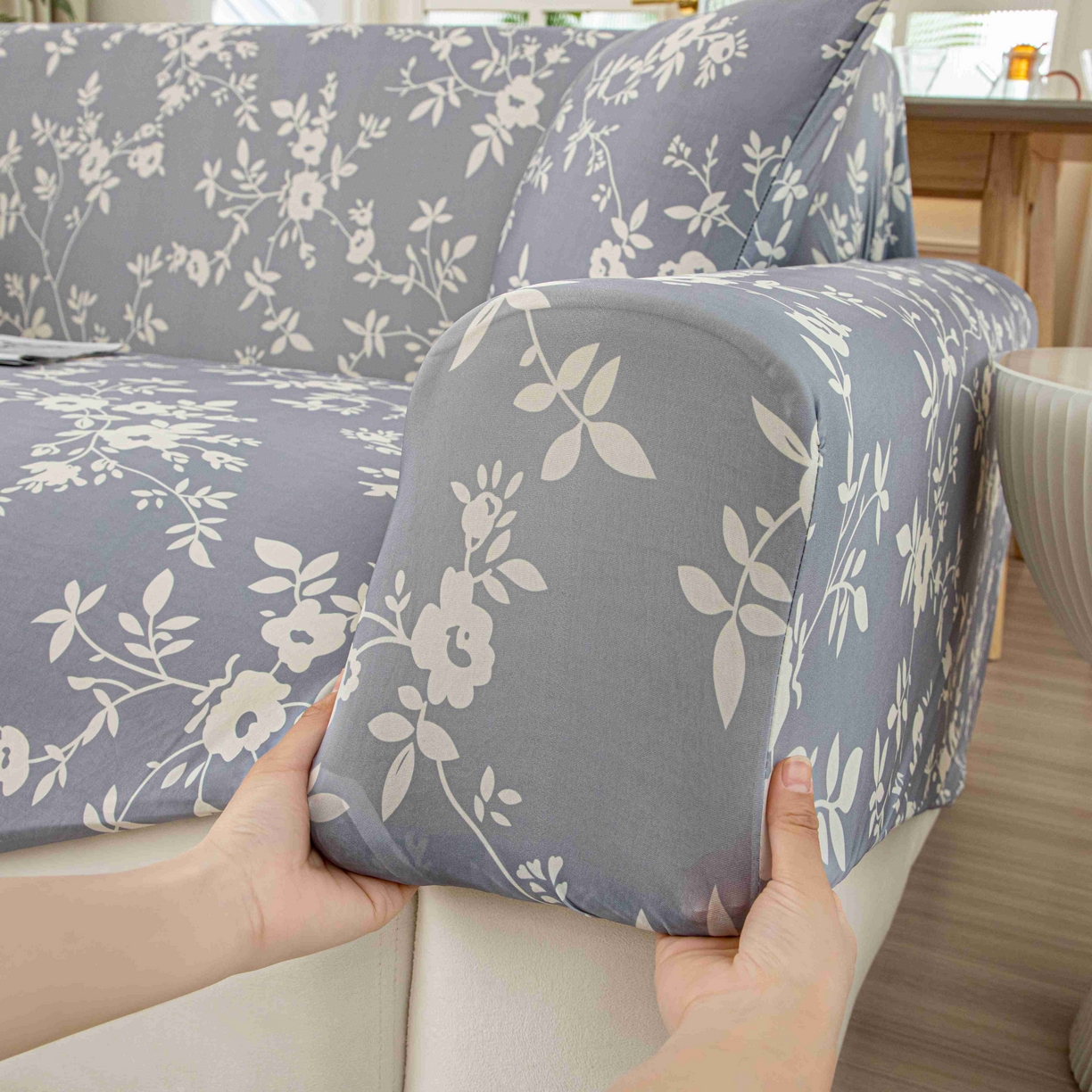 91家纺网 家纺一手货源 找家纺 沐沐家纺 2026春夏新款冰丝印花沙发套 花簇