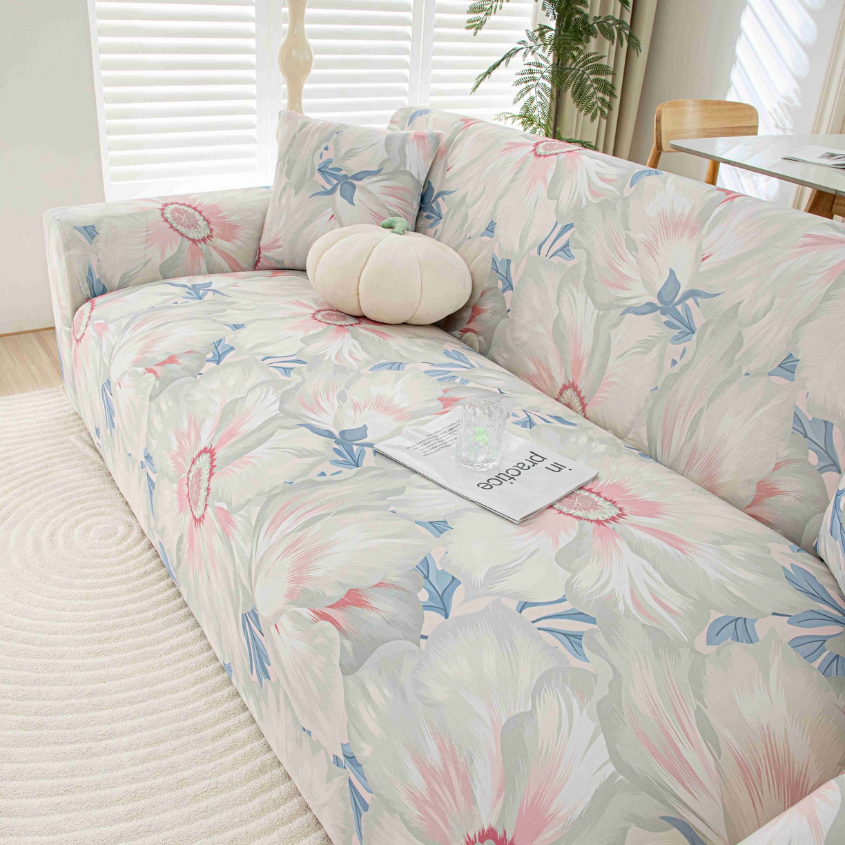 沐沐家纺 2026春夏新款冰丝印花沙发套 花苑
