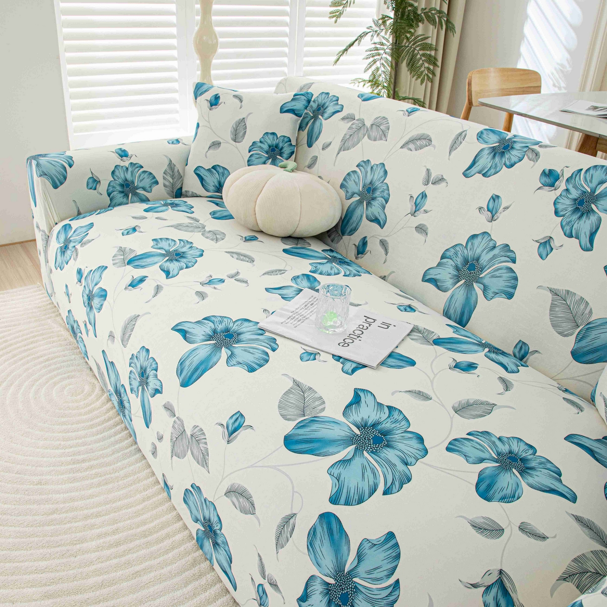 沐沐家纺 2026春夏新款冰丝印花沙发套 花韵