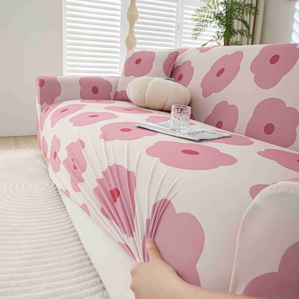 91家纺网 家纺一手货源 找家纺 沐沐家纺 2026春夏新款冰丝印花沙发套 玛奇朵