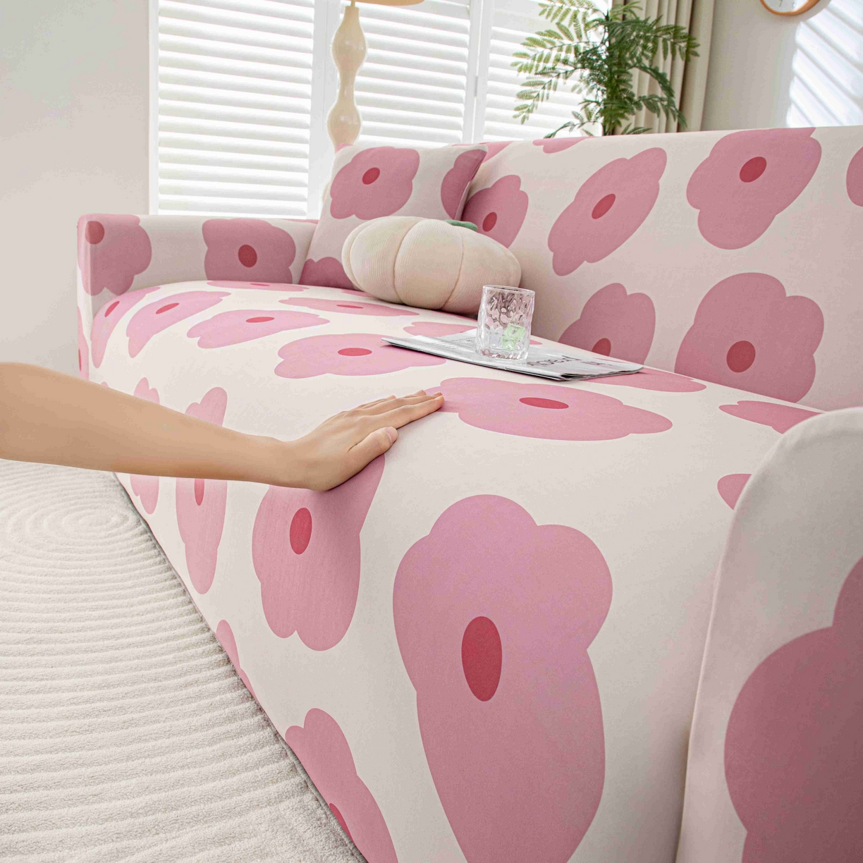 91家纺网 家纺一手货源 找家纺 沐沐家纺 2026春夏新款冰丝印花沙发套 玛奇朵