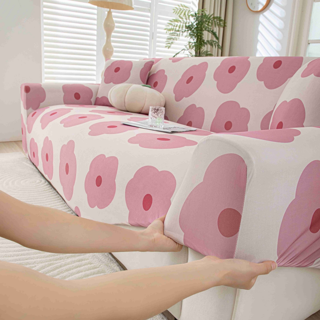 91家纺网 家纺一手货源 找家纺 沐沐家纺 2026春夏新款冰丝印花沙发套 玛奇朵