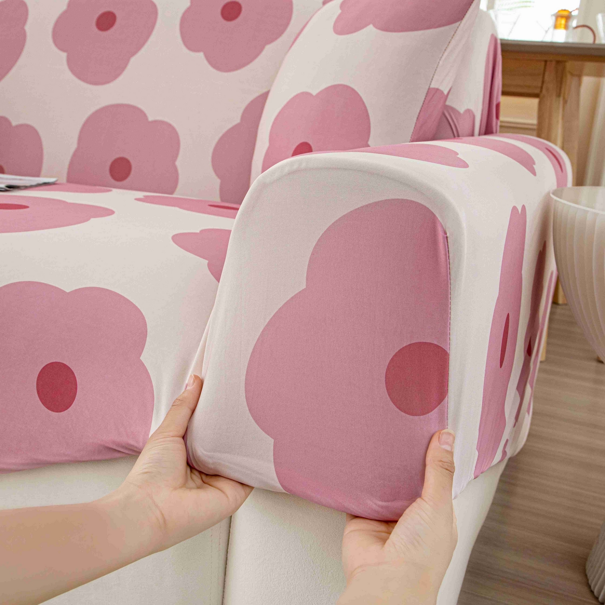 91家纺网 家纺一手货源 找家纺 沐沐家纺 2026春夏新款冰丝印花沙发套 玛奇朵