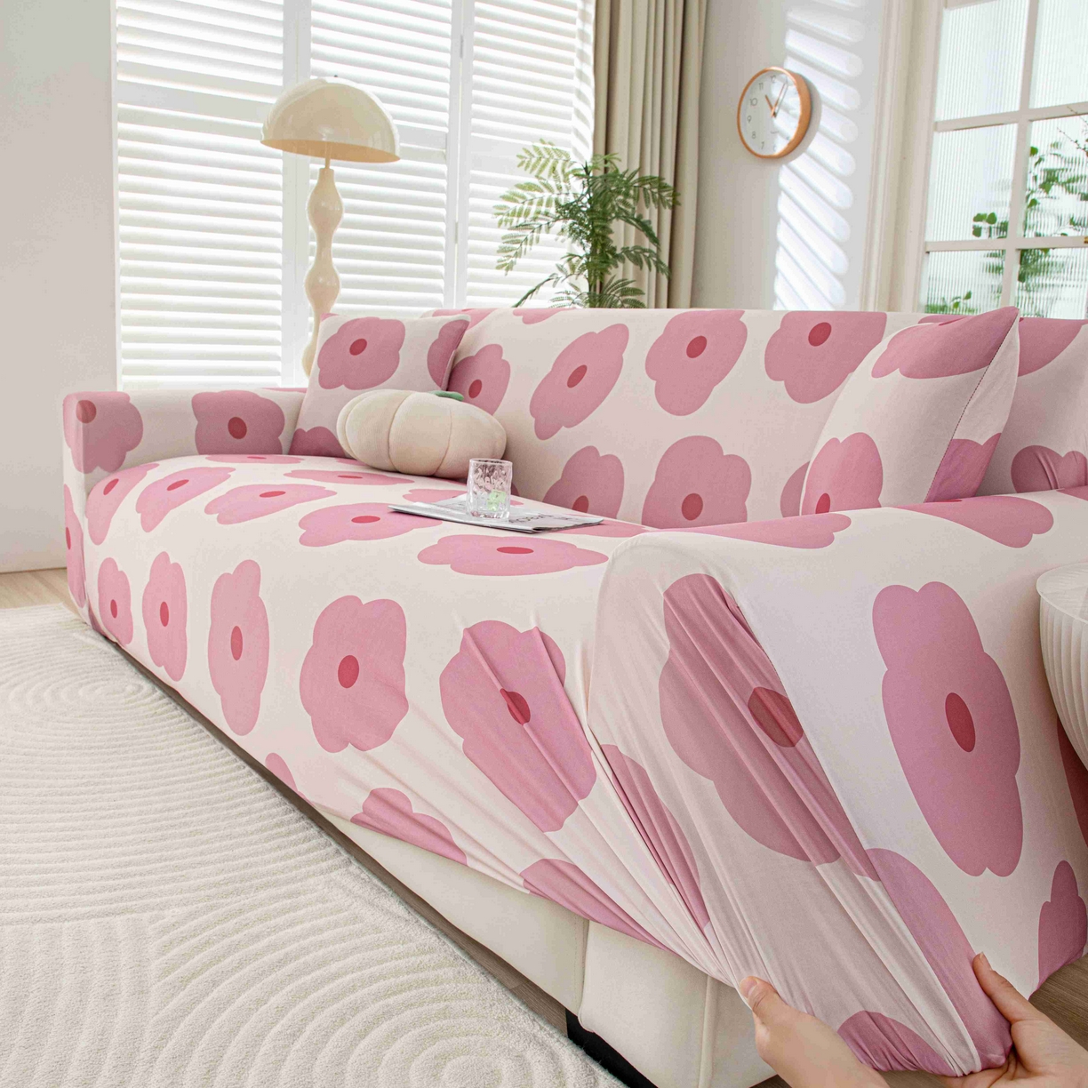 91家纺网 家纺一手货源 找家纺 沐沐家纺 2026春夏新款冰丝印花沙发套 玛奇朵