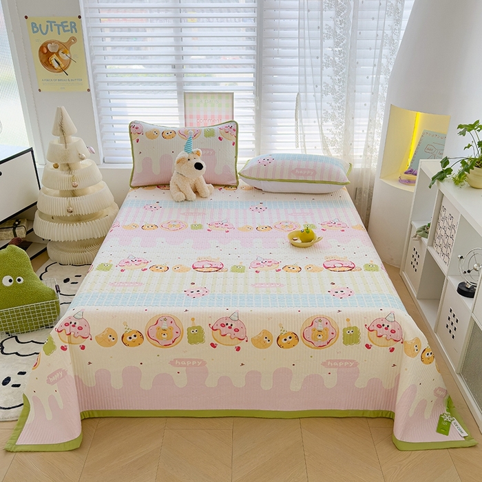 91家纺网 家纺一手货源 找家纺 赫梵茜 2025春夏新款锦氨凉感丝冰皮软席床盖夏被夏凉被空调被四件套