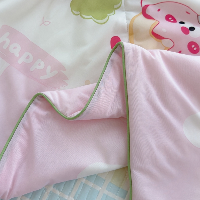 91家纺网 家纺一手货源 找家纺 赫梵茜 2025春夏新款锦氨凉感丝冰皮软席床盖夏被夏凉被空调被四件套