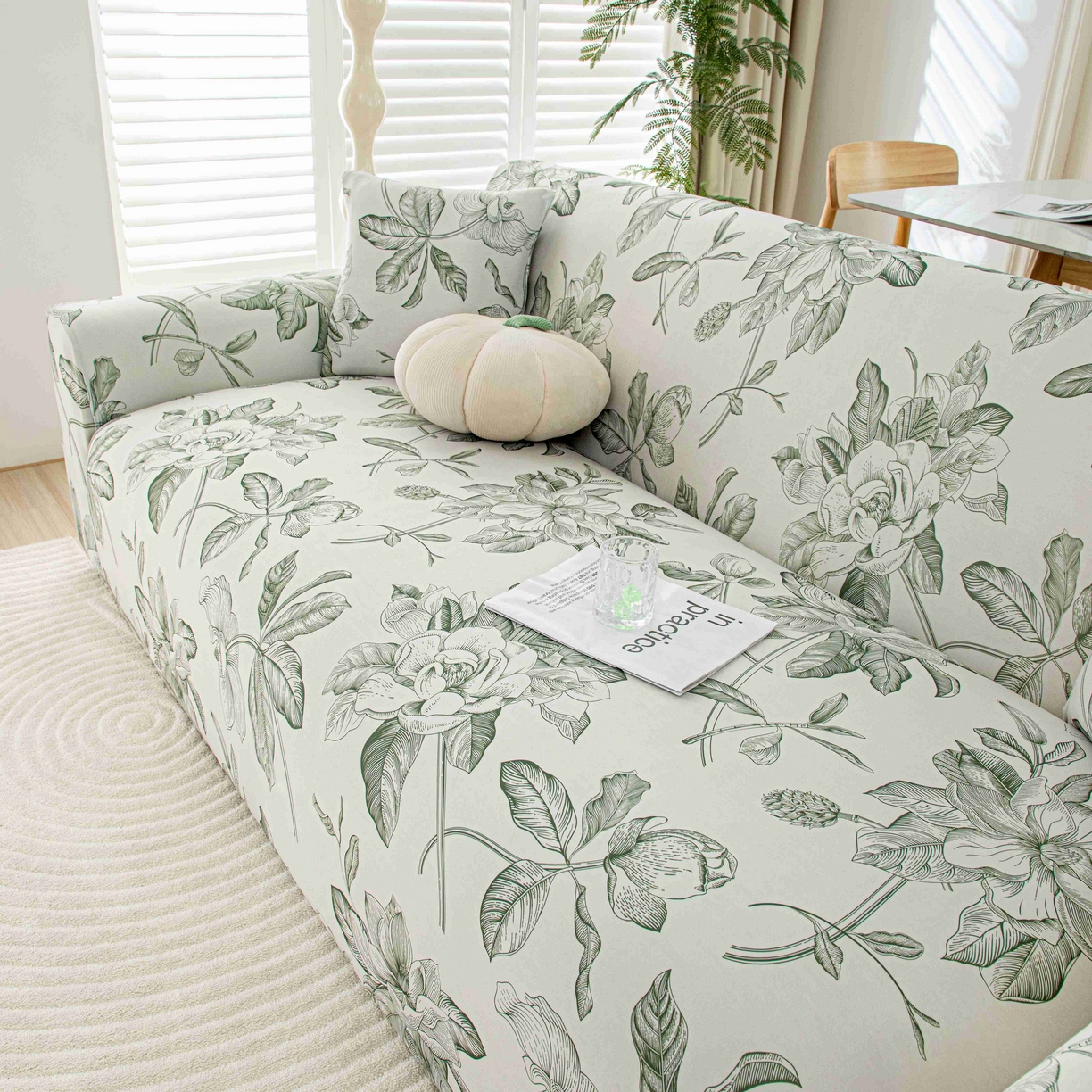 91家纺网 家纺一手货源 找家纺 沐沐家纺 2026春夏新款冰丝印花沙发套 清袅