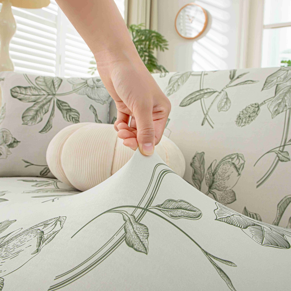 91家纺网 家纺一手货源 找家纺 沐沐家纺 2026春夏新款冰丝印花沙发套 清袅