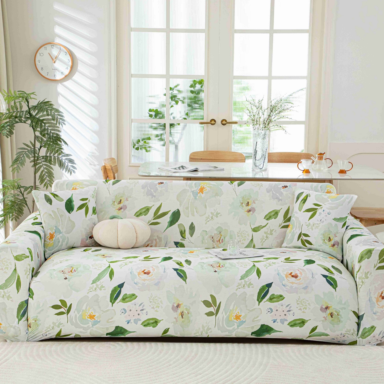 91家纺网 家纺一手货源 找家纺 沐沐家纺 2026春夏新款冰丝印花沙发套 丝语