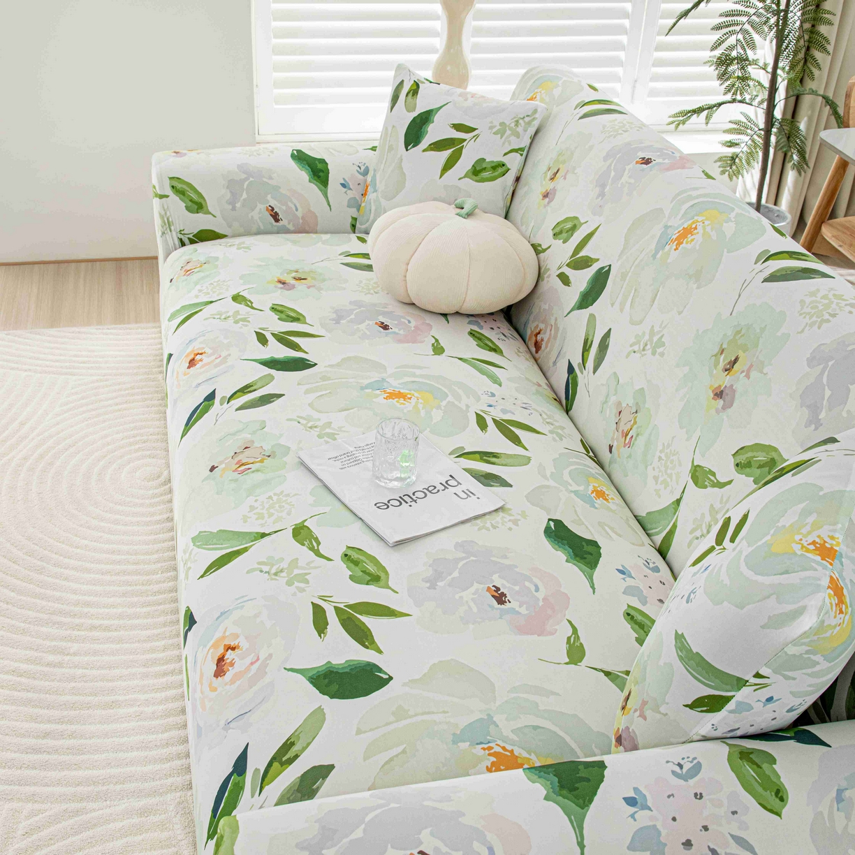 91家纺网 家纺一手货源 找家纺 沐沐家纺 2026春夏新款冰丝印花沙发套 丝语