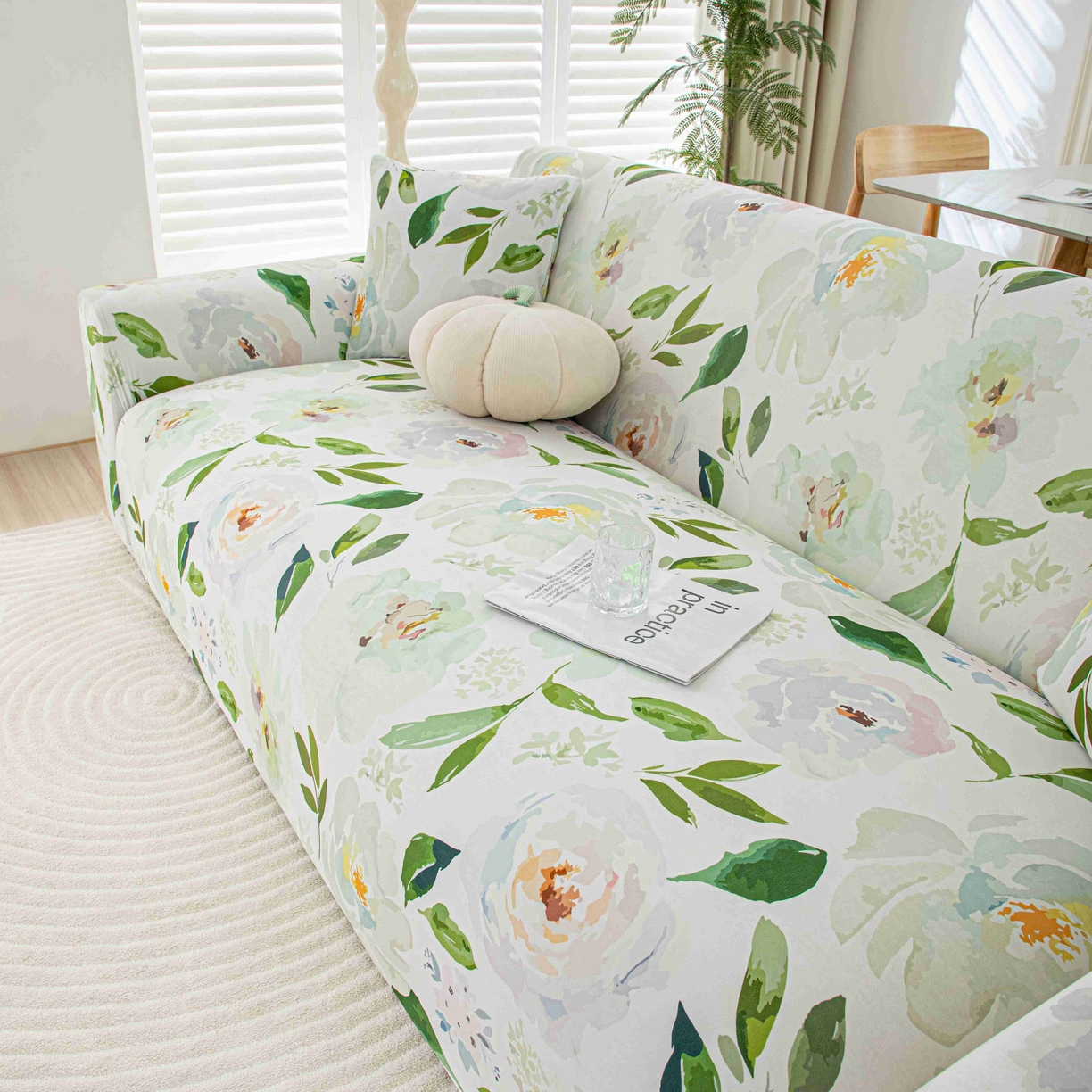 91家纺网 家纺一手货源 找家纺 沐沐家纺 2026春夏新款冰丝印花沙发套 丝语