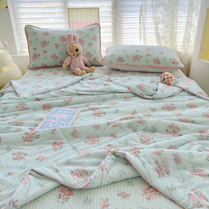 91家纺网 家纺一手货源 找家纺 赫梵茜 2025春夏新款无套路不墨迹锦氨凉感丝双面印花小冰皮夏被夏凉被空调被可机洗