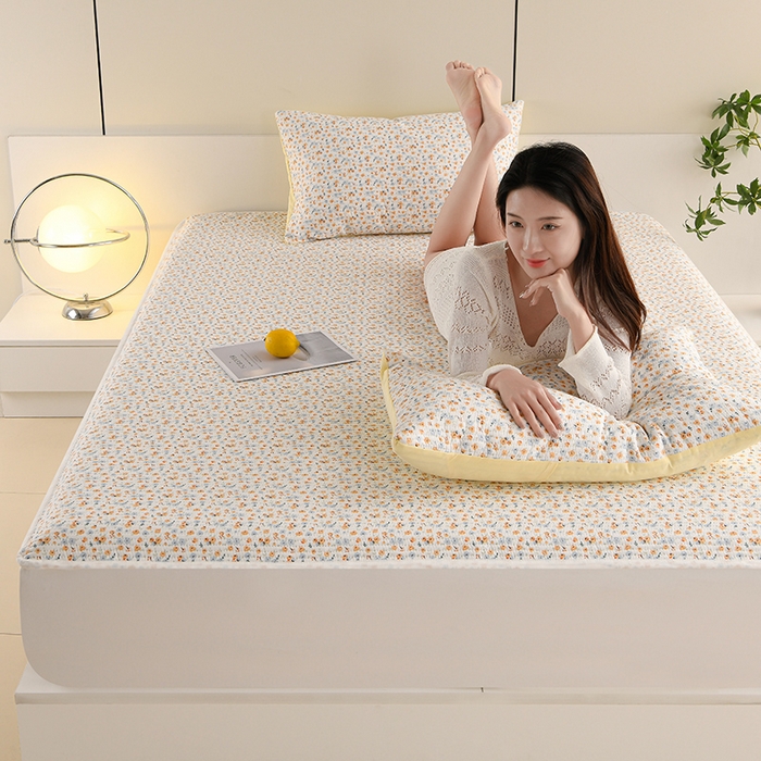 91家纺网 家纺一手货源 找家纺 （总）圣楚家纺 2025新款亲肤舒适云朵夹棉床笠