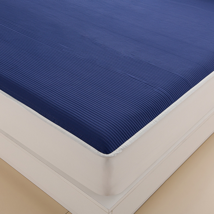 91家纺网 家纺一手货源 找家纺 圣楚家纺 2025新款亲肤舒适云朵夹棉床笠 素色-蓝