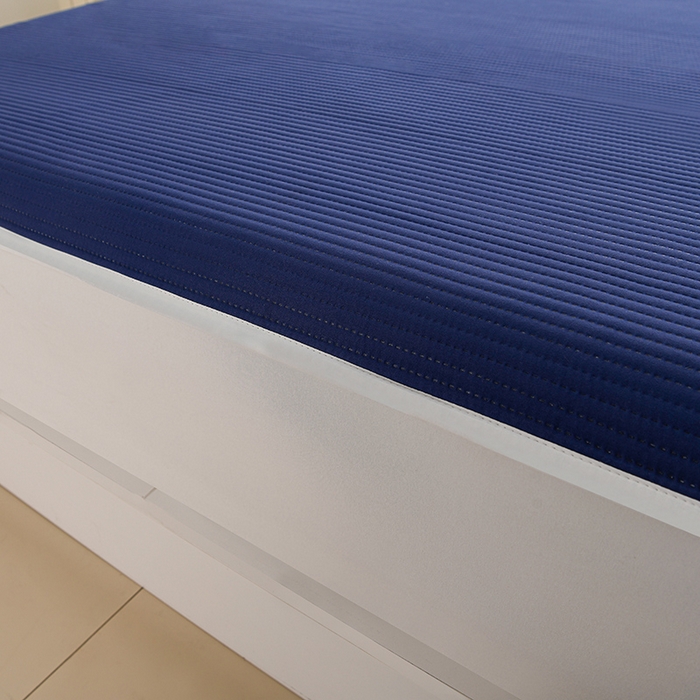 91家纺网 家纺一手货源 找家纺 圣楚家纺 2025新款亲肤舒适云朵夹棉床笠 素色-蓝