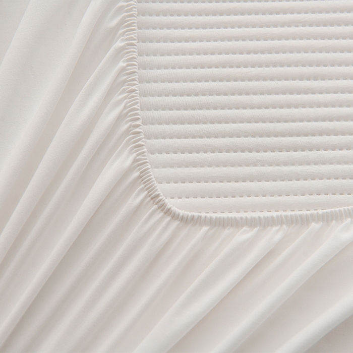 91家纺网 家纺一手货源 找家纺 圣楚家纺 2025新款亲肤舒适云朵夹棉床笠 素色-白