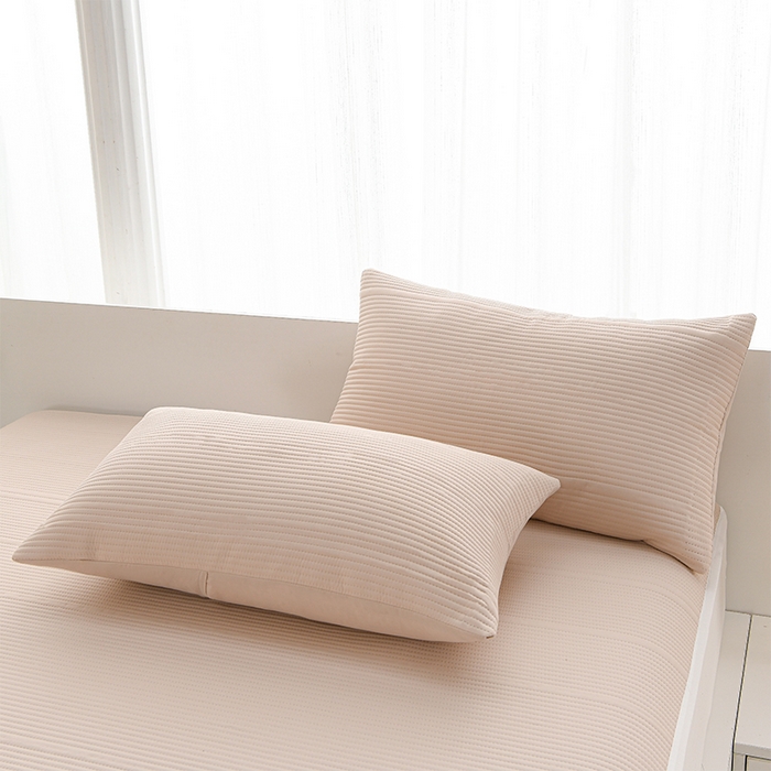 91家纺网 家纺一手货源 找家纺 圣楚家纺 2025新款亲肤舒适云朵夹棉床笠 素色-咖