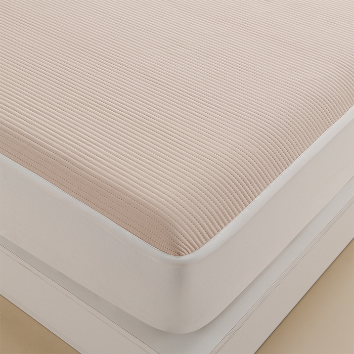 91家纺网 家纺一手货源 找家纺 圣楚家纺 2025新款亲肤舒适云朵夹棉床笠 素色-咖