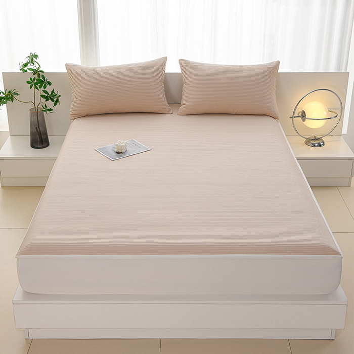 圣楚家纺 2025新款亲肤舒适云朵夹棉床笠 素色-咖