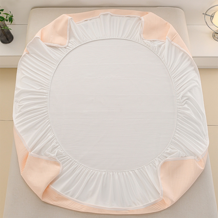 91家纺网 家纺一手货源 找家纺 圣楚家纺 2025新款亲肤舒适云朵夹棉床笠 素色-玉