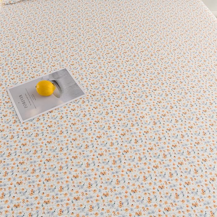 91家纺网 家纺一手货源 找家纺 圣楚家纺 2025新款亲肤舒适云朵夹棉床笠 春色恋曲