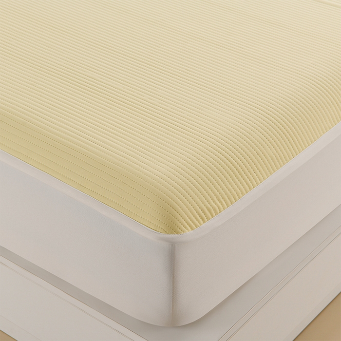 91家纺网 家纺一手货源 找家纺 圣楚家纺 2025新款亲肤舒适云朵夹棉床笠 素色-黄