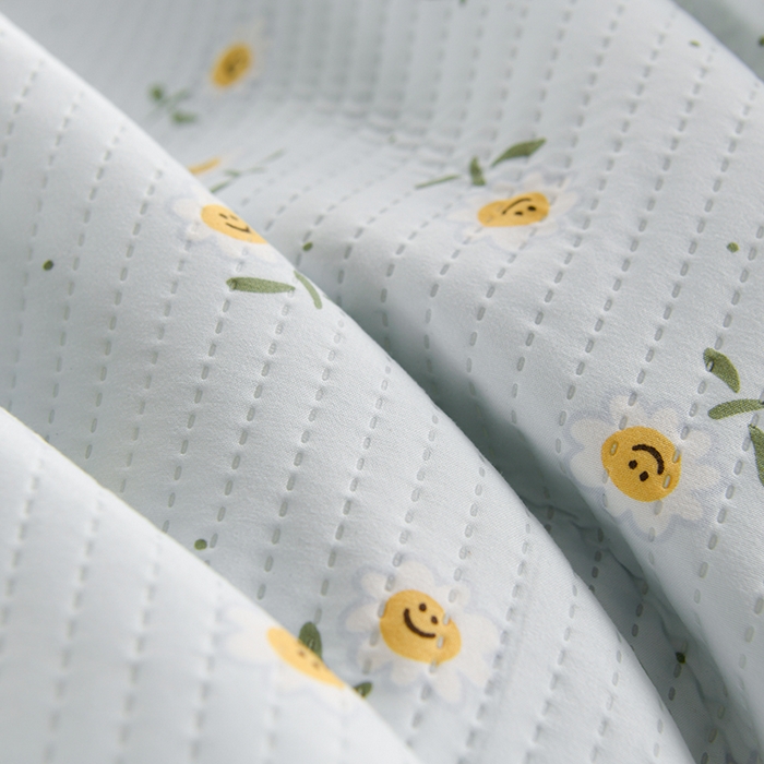 91家纺网 家纺一手货源 找家纺 圣楚家纺 2025新款亲肤舒适云朵夹棉床笠 笑脸甜心