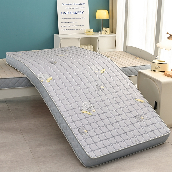 91家纺网 家纺一手货源 找家纺 美克家居 2025新款立体不塌陷高弹纤维记忆海绵三明治床垫学生床垫 立体豆灰