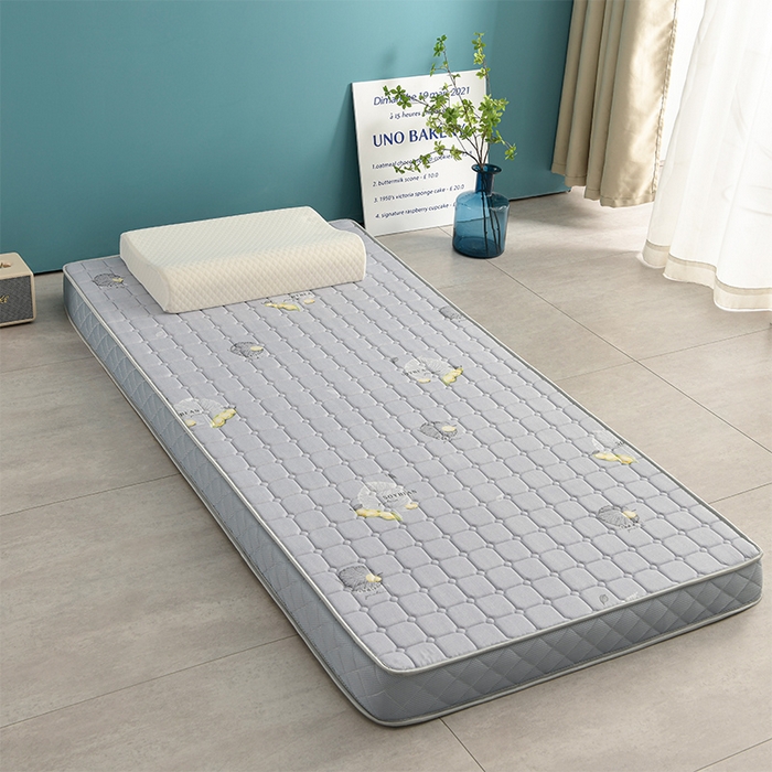 91家纺网 家纺一手货源 找家纺 美克家居 2025新款立体不塌陷高弹纤维记忆海绵三明治床垫学生床垫 立体豆灰