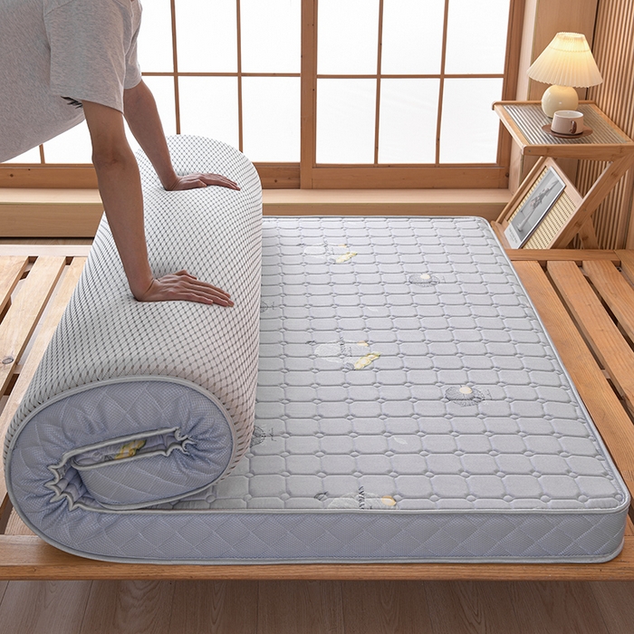 91家纺网 家纺一手货源 找家纺 美克家居 2025新款立体不塌陷高弹纤维记忆海绵三明治床垫学生床垫 立体豆灰