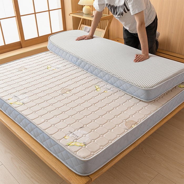 91家纺网 家纺一手货源 找家纺 美克家居 2025新款立体不塌陷高弹纤维记忆海绵三明治床垫学生床垫 立体豆卡