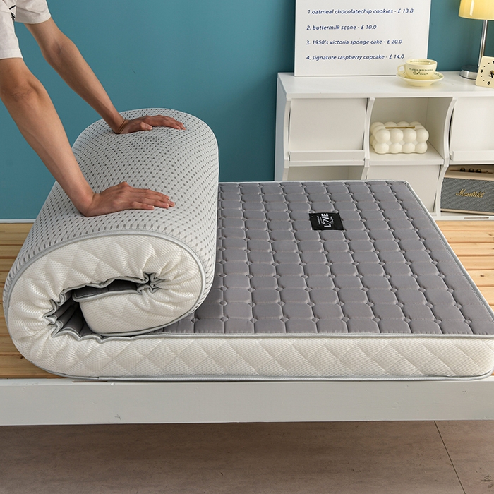 91家纺网 家纺一手货源 找家纺 美克家居 2025新款立体不塌陷高弹纤维记忆海绵三明治床垫学生床垫 立体灰