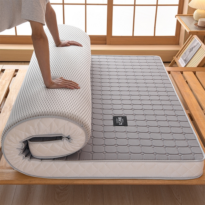 91家纺网 家纺一手货源 找家纺 美克家居 2025新款立体不塌陷高弹纤维记忆海绵三明治床垫学生床垫 立体灰