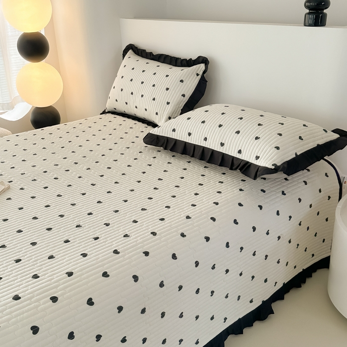 91家纺网 家纺一手货源 找家纺 同田家纺 2025新款A类水洗棉床盖夏被四件套 小爱心