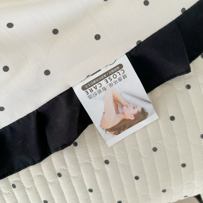 91家纺网 家纺一手货源 找家纺 同田家纺 2025新款A类水洗棉床盖夏被四件套 波点