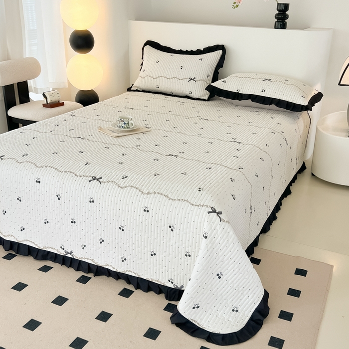 91家纺网 家纺一手货源 找家纺 同田家纺 2025新款A类水洗棉床盖夏被四件套 车厘子