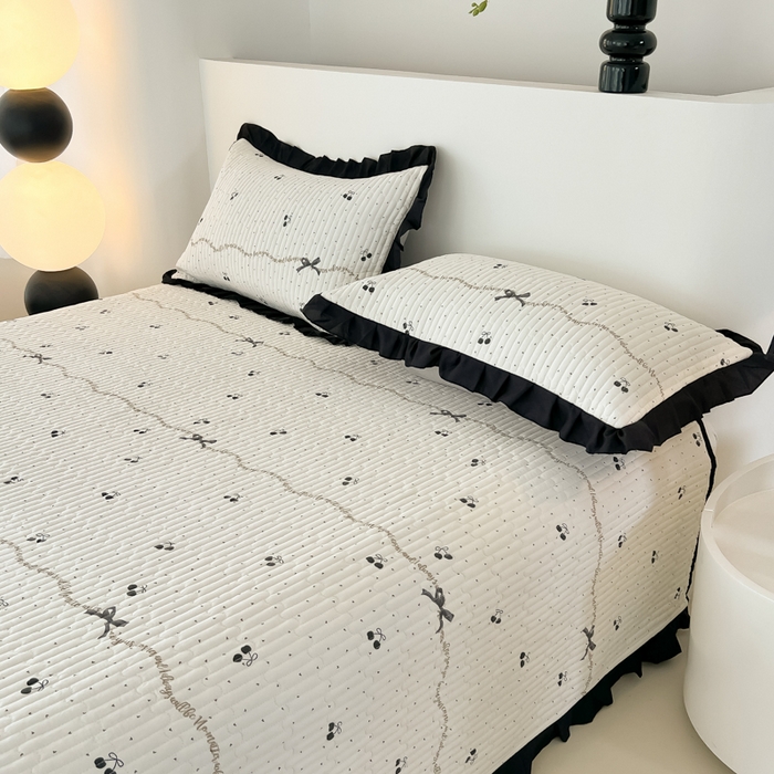 91家纺网 家纺一手货源 找家纺 同田家纺 2025新款A类水洗棉床盖夏被四件套 车厘子