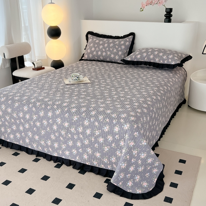 91家纺网 家纺一手货源 找家纺 同田家纺 2025新款A类水洗棉床盖夏被四件套 繁花