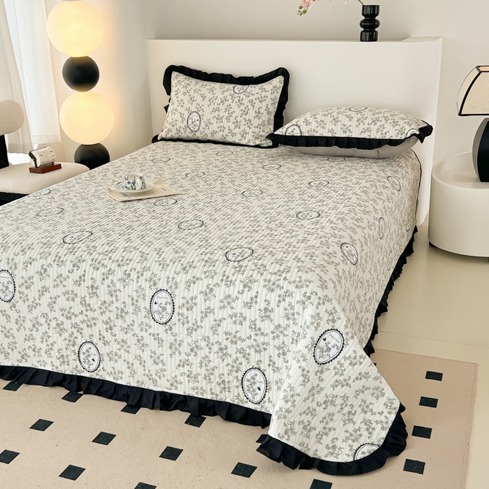 91家纺网 家纺一手货源 找家纺 同田家纺 2025新款A类水洗棉床盖夏被四件套 花香