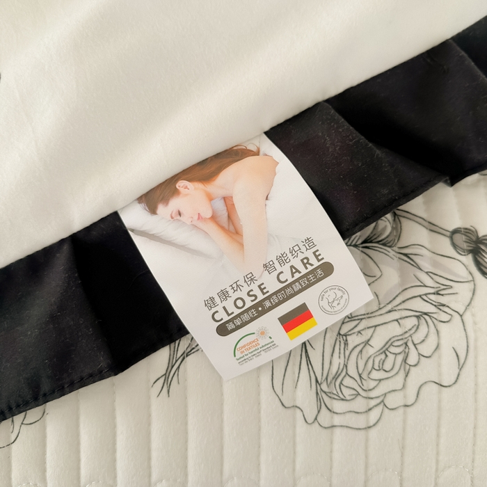 91家纺网 家纺一手货源 找家纺 同田家纺 2025新款A类水洗棉床盖夏被四件套 玫瑰花茶