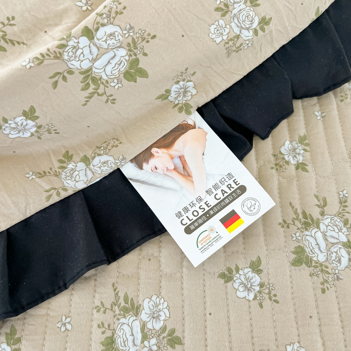 91家纺网 家纺一手货源 找家纺 同田家纺 2025新款A类水洗棉床盖夏被四件套 茉莉奶白