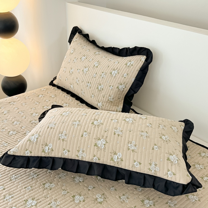 91家纺网 家纺一手货源 找家纺 同田家纺 2025新款A类水洗棉床盖夏被四件套 茉莉奶白