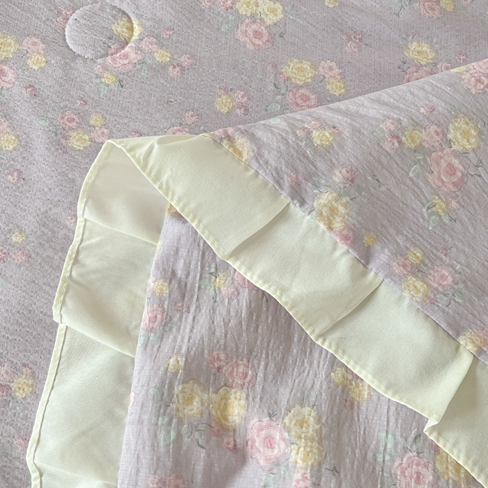 91家纺网 家纺一手货源 找家纺 同田家纺 2025新款A类水洗棉床盖夏被四件套 丁香紫