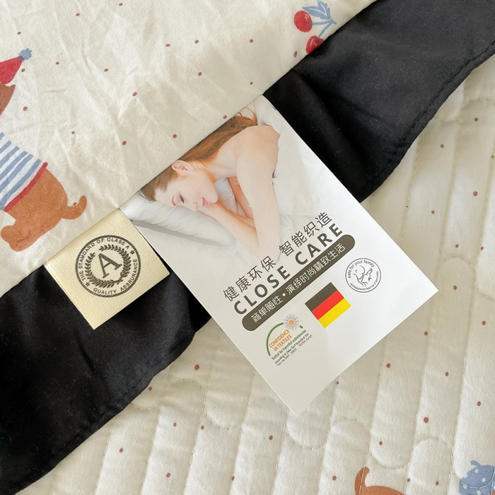 91家纺网 家纺一手货源 找家纺 同田家纺 2025新款A类水洗棉床盖夏被四件套 腊肠小狗