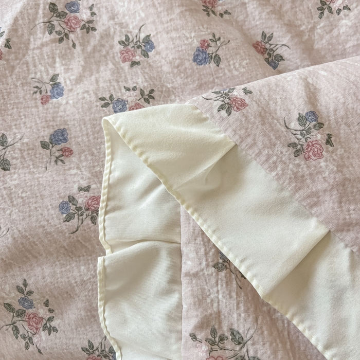 91家纺网 家纺一手货源 找家纺 同田家纺 2025新款A类水洗棉床盖夏被四件套 梦幻粉