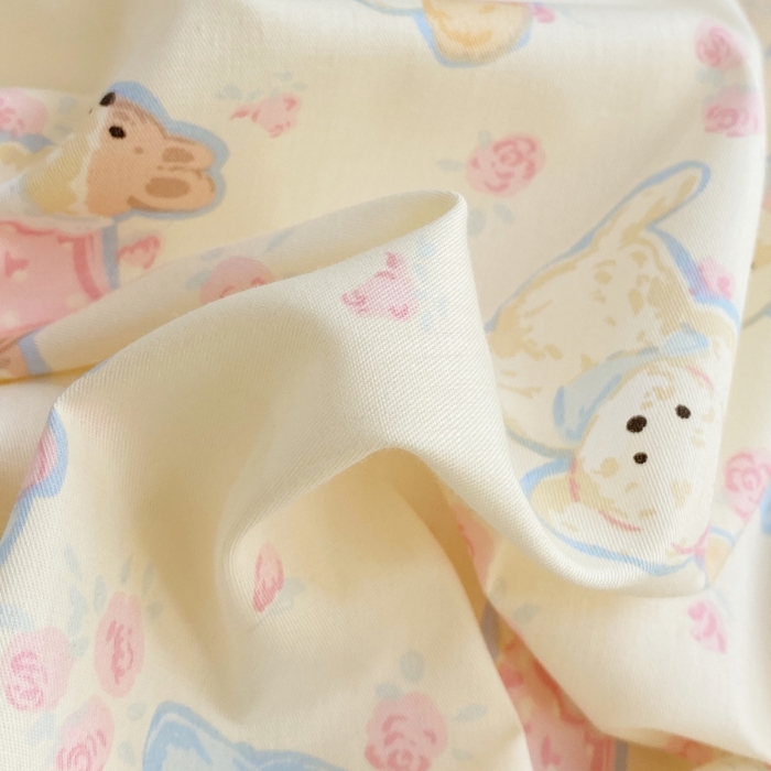 91家纺网 家纺一手货源 找家纺 （总）金丝兔 2025新款ins小清新亲肤斜纹纯棉四件套 印花全棉夹棉床盖四件套