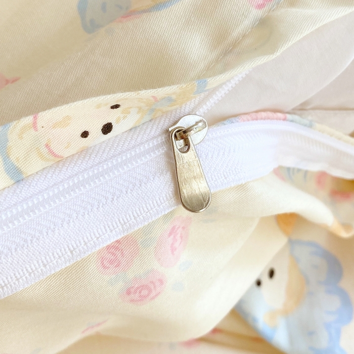 91家纺网 家纺一手货源 找家纺 （总）金丝兔 2025新款ins小清新亲肤斜纹纯棉四件套 印花全棉夹棉床盖四件套