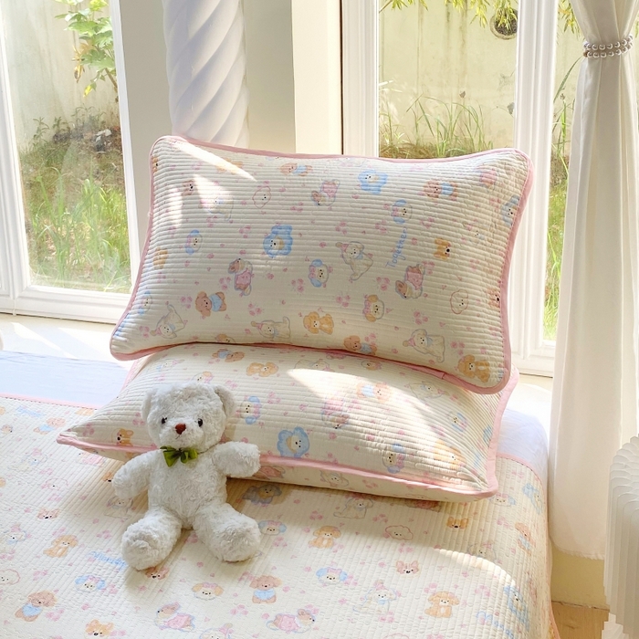 91家纺网 家纺一手货源 找家纺 （总）金丝兔 2025新款ins小清新亲肤斜纹纯棉四件套 印花全棉夹棉床盖四件套