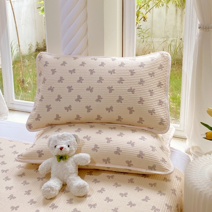 91家纺网 家纺一手货源 找家纺 金丝兔 2025新款ins小清新亲肤斜纹纯棉四件套 印花全棉夹棉床盖四件套 慕斯