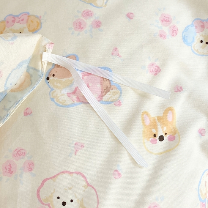 91家纺网 家纺一手货源 找家纺 金丝兔 2025新款ins小清新亲肤斜纹纯棉四件套 印花全棉夹棉床盖四件套 萌宠乐园